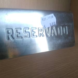 Placa reservado acero inoxidable