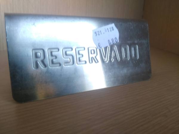 Placa reservado acero inoxidable